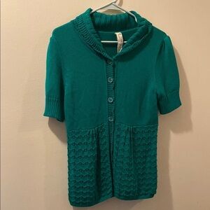 Fossil women’s green medium Short Sleeve Women's cardigan - knit - cotton blend